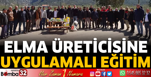Elma üreticisine uygulamalı eğitim