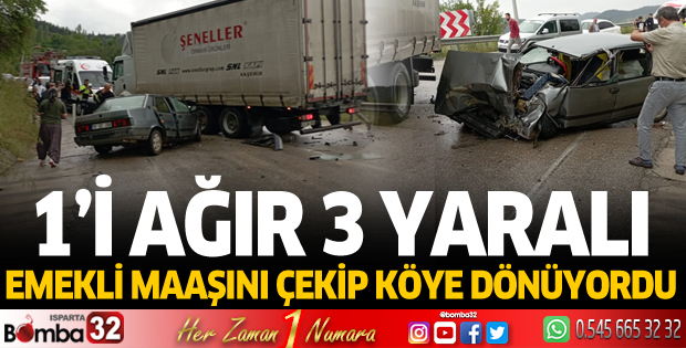 Emekli maaşını çekip köye dönüyordu: 1'i ağır 3 yaralı