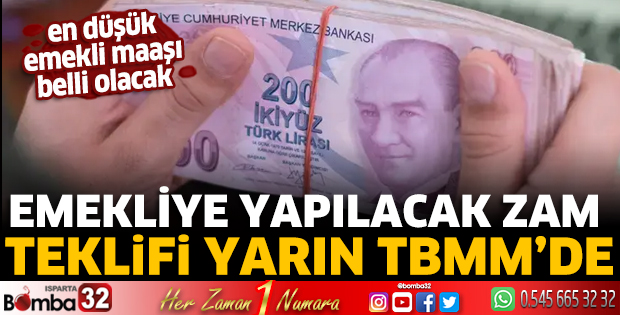 Emekliye yapılacak zam teklifi yarın TBMM'de