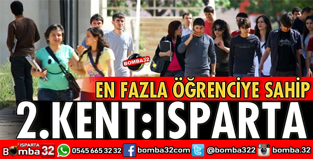 EN FAZLA ÖĞRENCİ ORANINA SAHİP İKİNCİ KENT ISPARTA