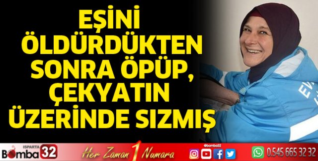 Eşini öldürdükten sonra öpüp, çekyatın üzerinde sızmış