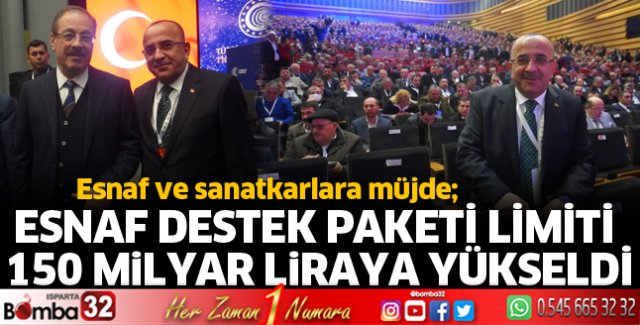 Esnaf destek paketi limiti 150 Milyar liraya yükseldi