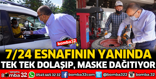 ESNAFA TEK TEK MASKE DAĞITTI