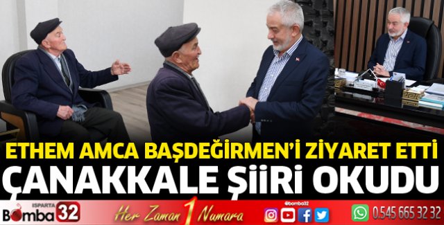 Ethem amca Başdeğirmen’i ziyaret etti, Çanakkale Şiiri okudu