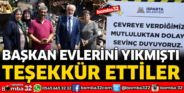 EVİ YIKILAN AİLE BAŞKAN BAŞDEĞİRMEN'E TEŞEKKÜR ETTİ