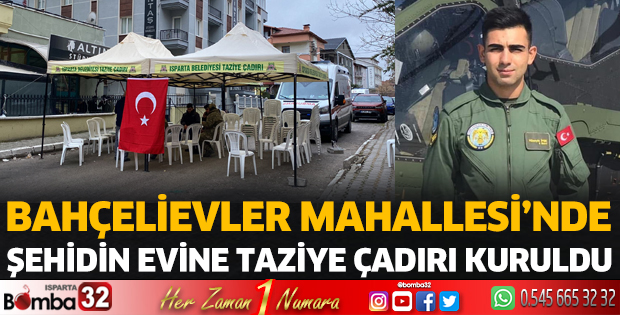 Evine Türk Bayrağı asıldı, taziye çadırı kuruldu