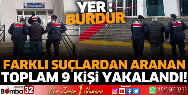 Farklı suçlardan aranan toplam 9 kişi yakalandı