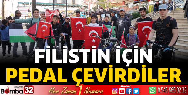 Filistin için pedal çevirdiler