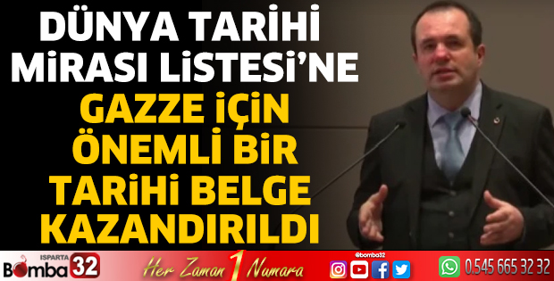 Gazze için önemli bir tarihi belge kazandırıldı