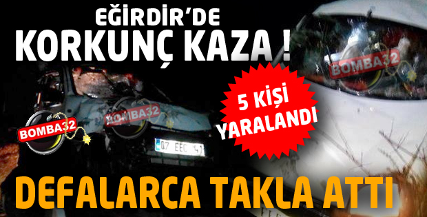 Gece yarası  Korkunç Kaza 5 Yaralı