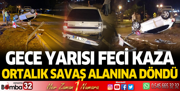 Gece yarısı feci kaza