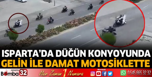 Gelin ile damat motosiklet konvoya çıktı