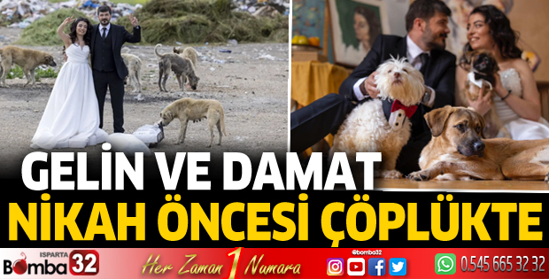 Gelin ve damat nikah öncesi çöplüğe gitti