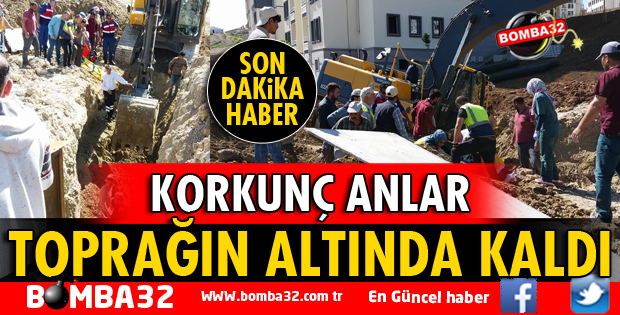 GÖÇÜKTE BOYNUNA KADAR TOPRAĞA GÖMÜLDÜ