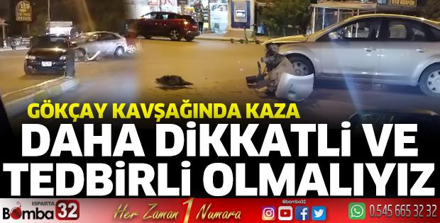Gökçay kavşağında kaza