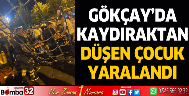 Gökçay'da kaydıraktan düşen çocuk yaralandı