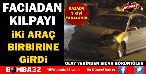 GÖLCÜK CADDESİNDE 2 ARAÇ BİRBİRİNE GİRDİ