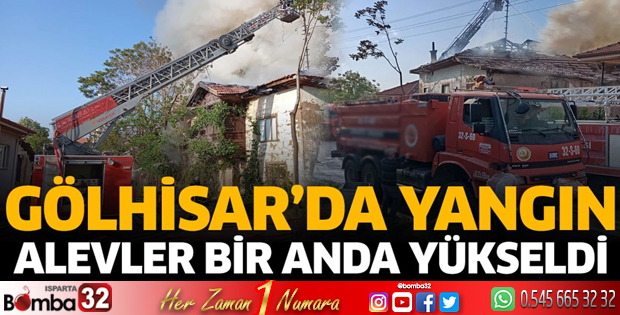 Gölhisar'da yangın ev kullanılmaz hale geldi