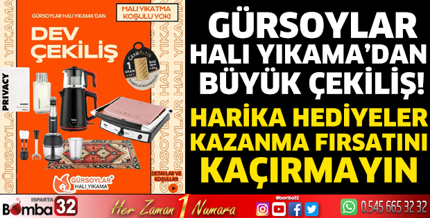 Gürsoylar Halı Yıkama’dan büyük çekiliş