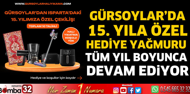 Gürsoylar’da 15. Yıla özel hediye yağmuru