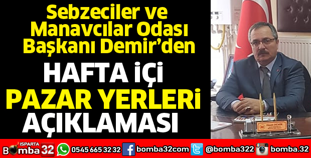 HAFTA İÇİ PAZAR AÇIKLAMASI