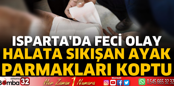 Halata sıkışan bacağı koptu
