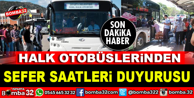 HALK OTOBÜSLERİ HAREKET SAATLERİ İLE İLGİLİ ÖNEMLİ DUYURU