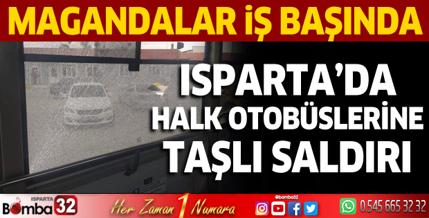 Halk otobüslerine taşlı saldırı
