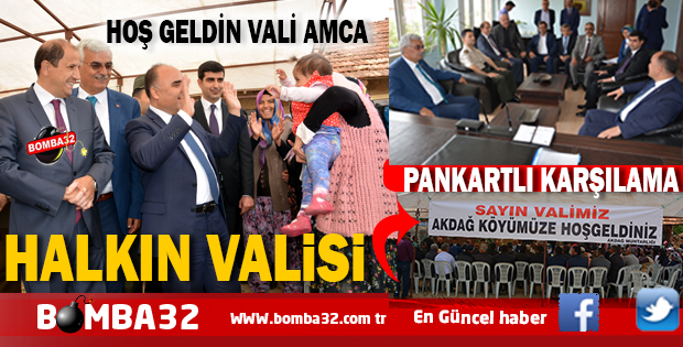 HALKIN VALİSİNE SEVGİ SELİ  PANKARTLI KARŞILAMA