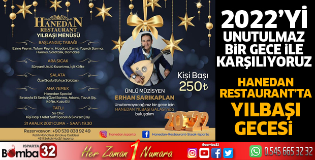 Hanedan Restaurant’ta yeni yıl ihtişamla karşılanıyor