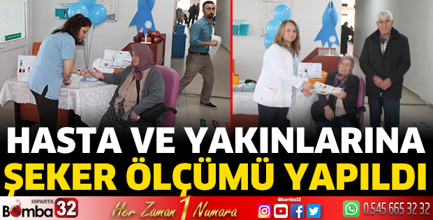 Hasta ve yakınlarına şeker ölçümü yapıldı 