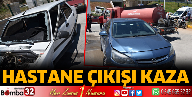 Hastane çıkışı kaza