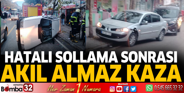 Hatalı sollama sonrası kaza