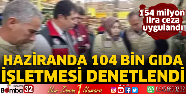 Haziranda 104 bin gıda işletmesi denetlendi