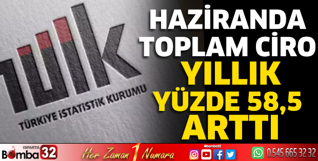 Haziranda toplam ciro yıllık yüzde 58,5 arttı