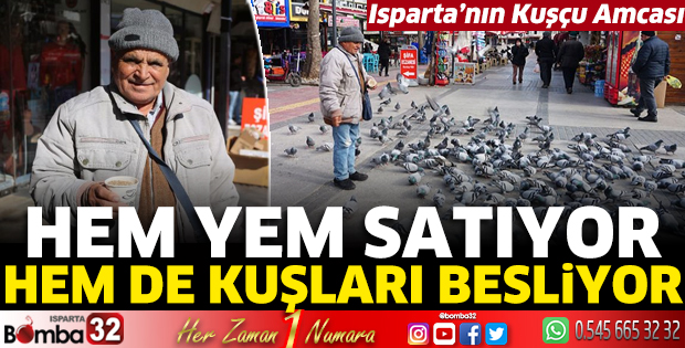 Hem yem satıyor hem de kuşları besliyor