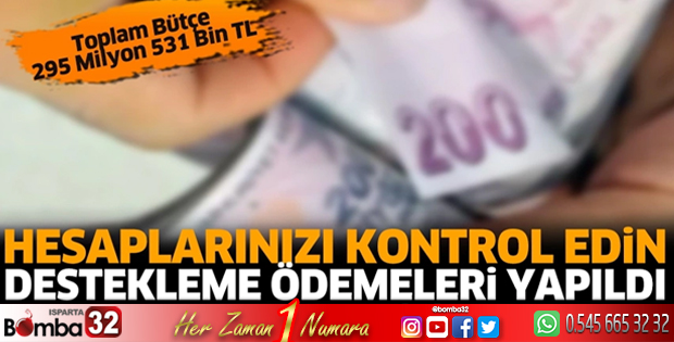 Hesaplarınızı kontrol edin destekleme ödemeleri yapıldı