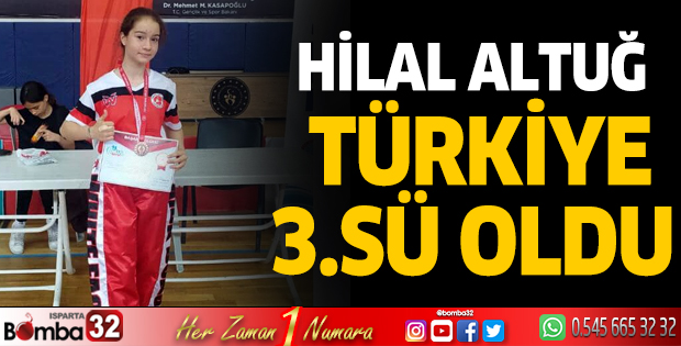 Hilal Altuğ Türkiye 3.sü oldu