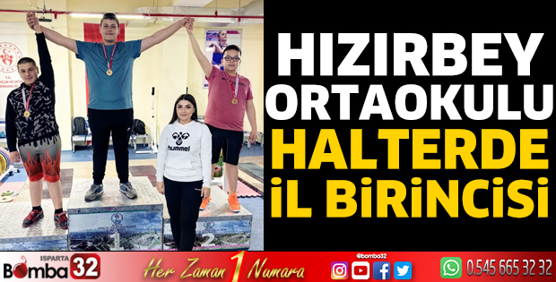 Hızırbey Ortaokulu Halterde il birincisi 