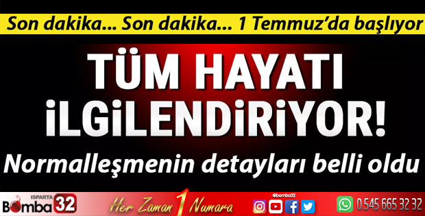 İçişleri Bakanlığı'ndan normalleşme genelgesi