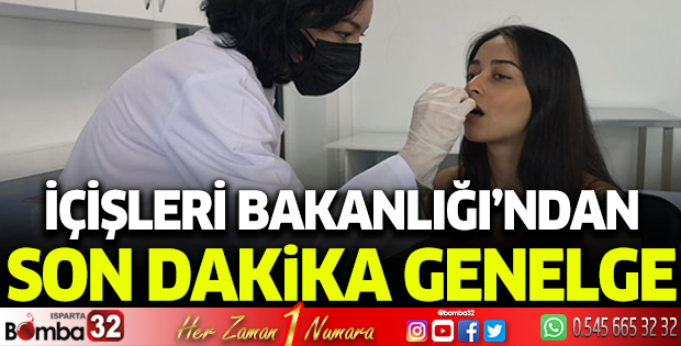 İçişleri Bakanlığı'ndan PCR testi genelgesi