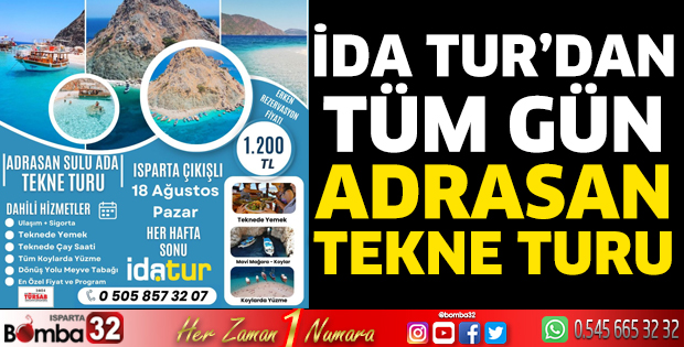 İDA TUR'dan tüm gün Adrasan Turu