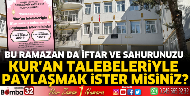 İftar ve sahurunuzu talebelerle paylaşın