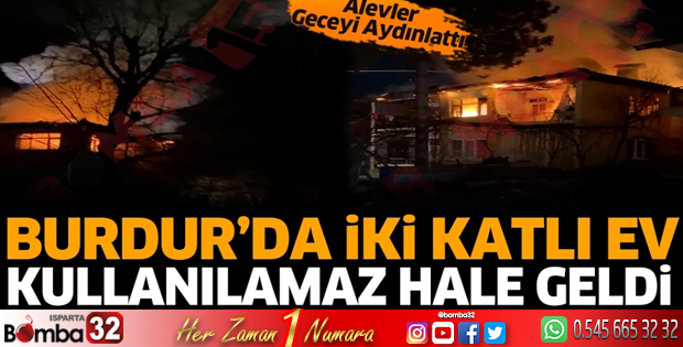 İki katlı ev kullanılamaz hale geldi alevler bir anda yükseldi