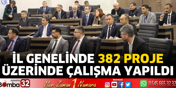 İl genelinde 382 proje üzerinde çalışma yapıldı
