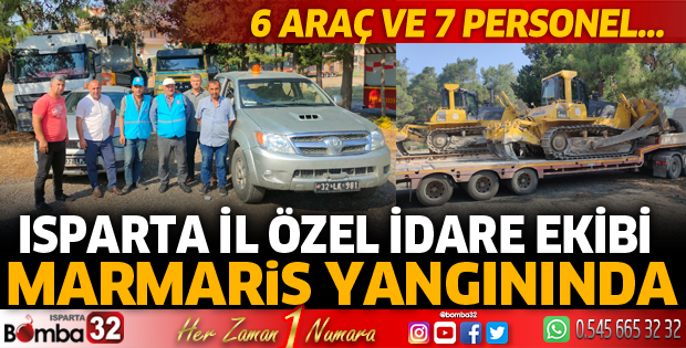 İl Özel İdare ekibi Marmaris yangınında
