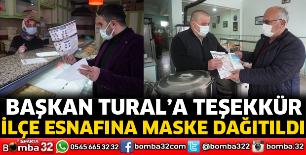 İlçe esnafına maske dağıtımı