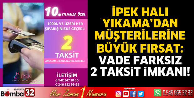 İpek Halı Yıkama’dan Müşterilerine Büyük Fırsat