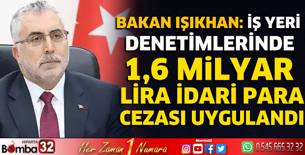 İş yeri denetimlerinde 1,6 milyar lira idari para cezası 