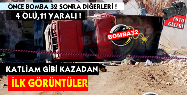 İŞÇİLERİ TAŞIYAN KAMYONET DEVRİLDİ !